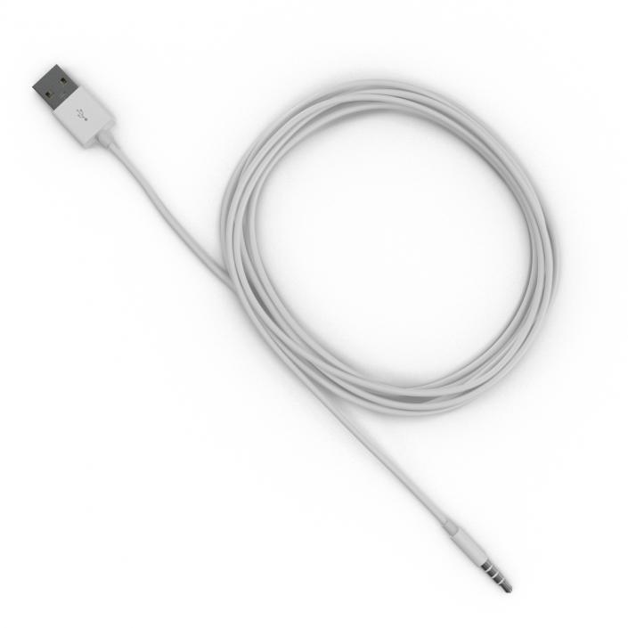 3D Apple iPod shuffle USB Cable model