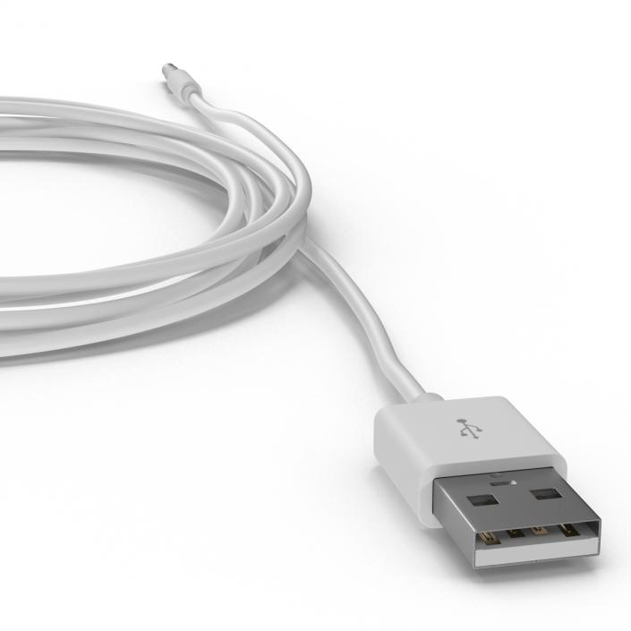 3D Apple iPod shuffle USB Cable model