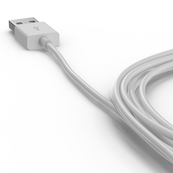 3D Apple iPod shuffle USB Cable model