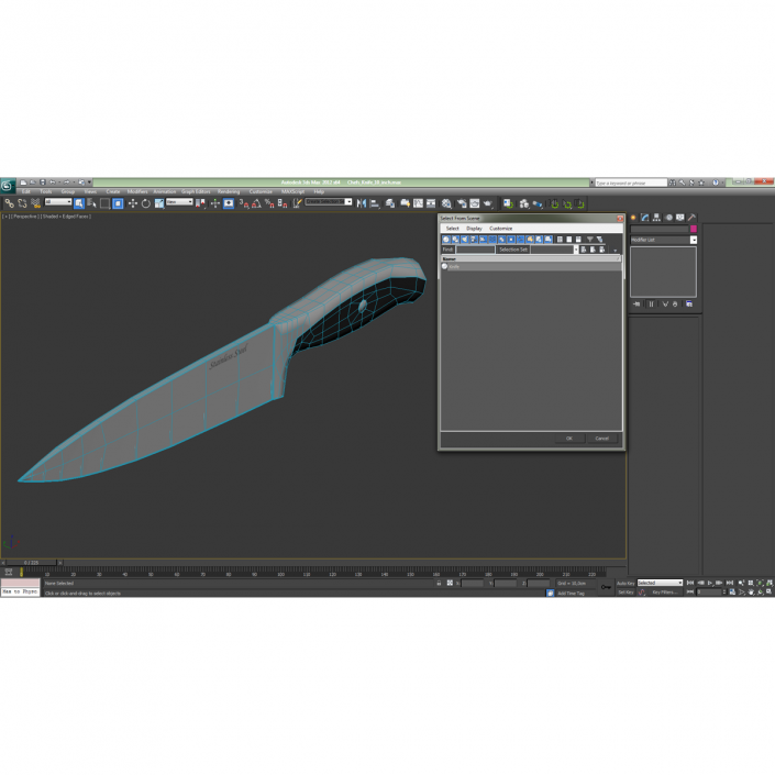 Chefs Knife 10 inch 3D model