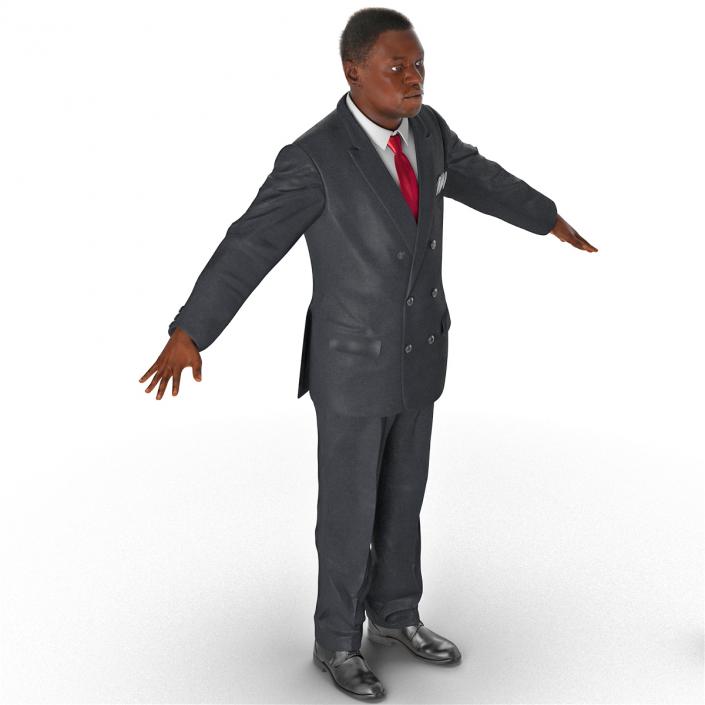 Businessman African American with Hair Rigged 2 3D