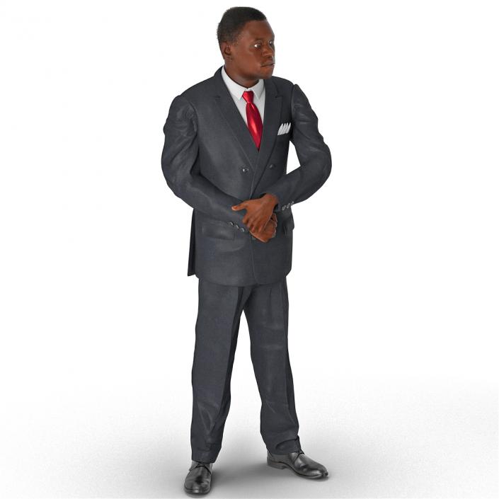 Businessman African American with Hair Rigged 2 3D