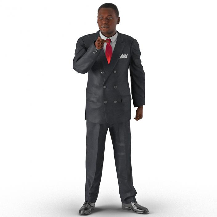 Businessman African American with Hair Rigged 2 3D