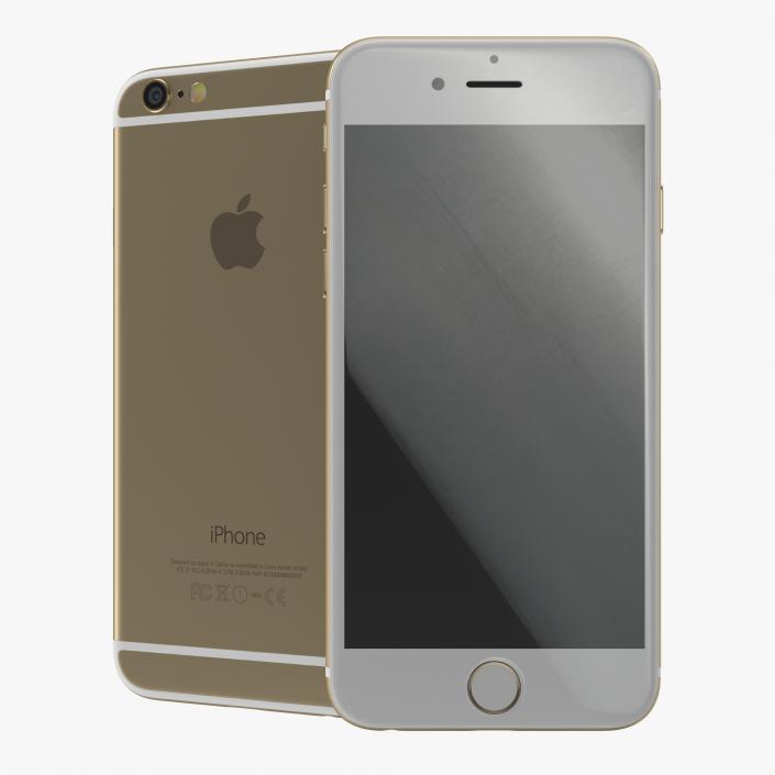 3D model iPhone 6 Gold 2