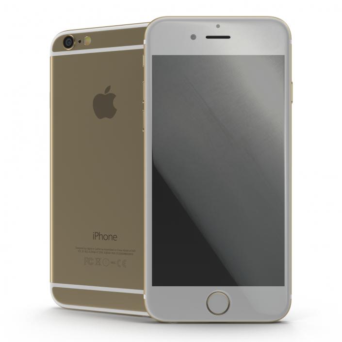 3D model iPhone 6 Gold 2