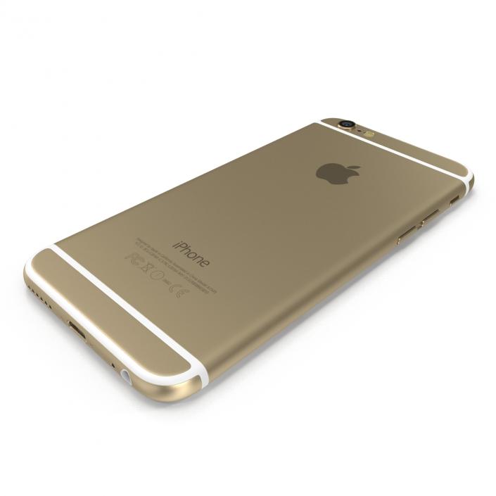 3D model iPhone 6 Gold 2