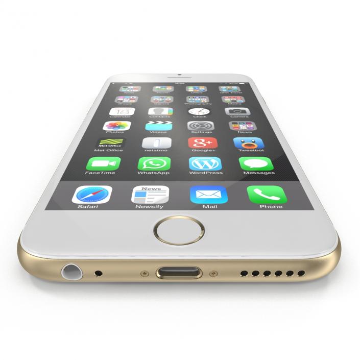 3D model iPhone 6 Gold 2