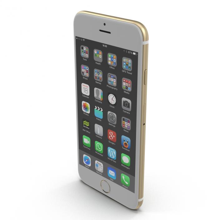 3D model iPhone 6 Gold 2