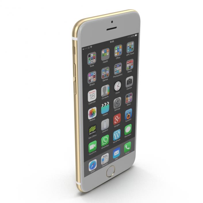 3D model iPhone 6 Gold 2