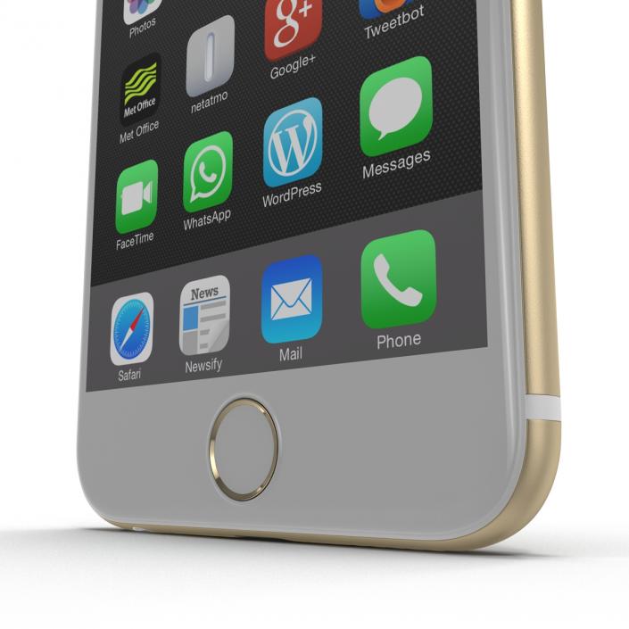 3D model iPhone 6 Gold 2