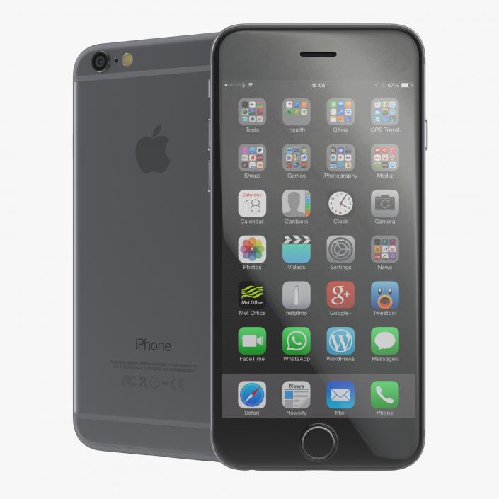 3D iPhone 6 Space Gray 2