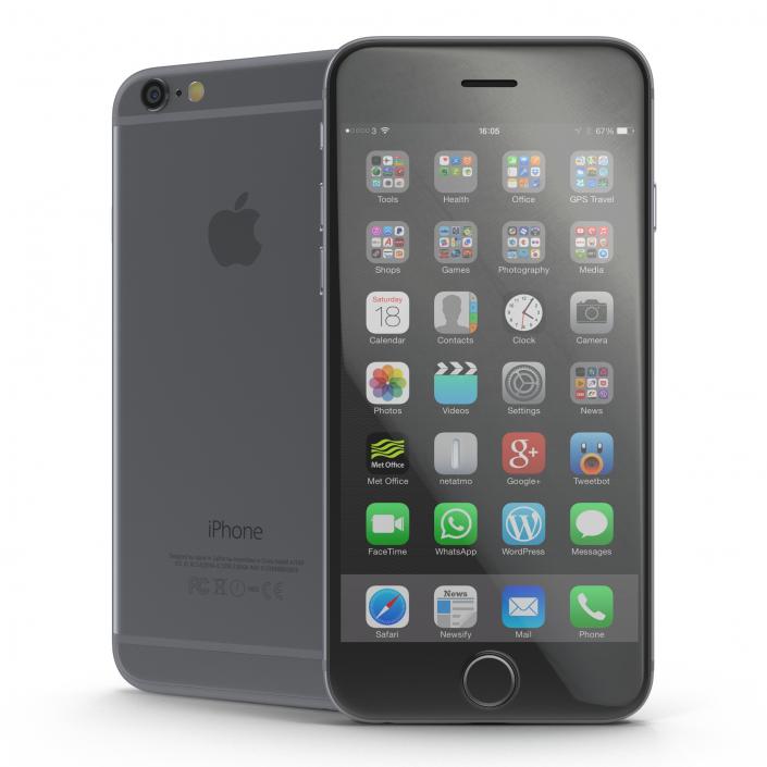 3D iPhone 6 Space Gray 2