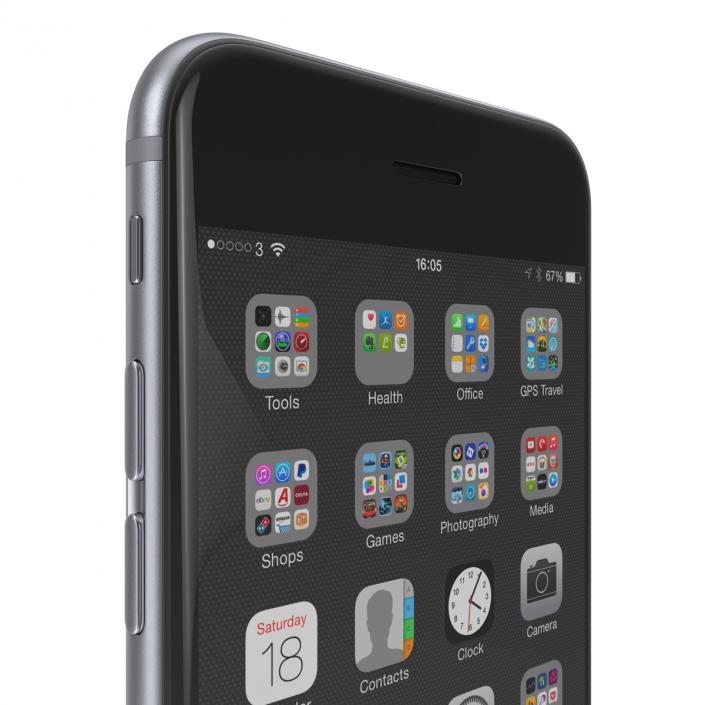 3D iPhone 6 Space Gray 2