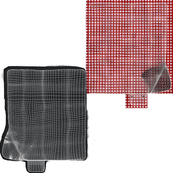 3D Picnic Blanket Red model