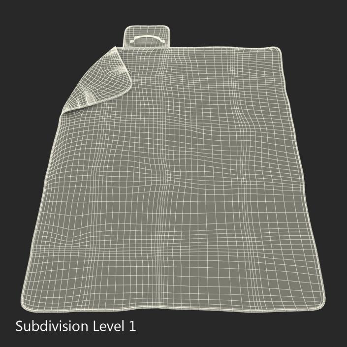 3D Picnic Blanket Red model