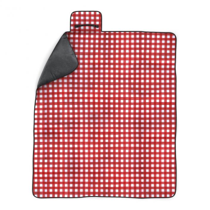 3D Picnic Blanket Red model