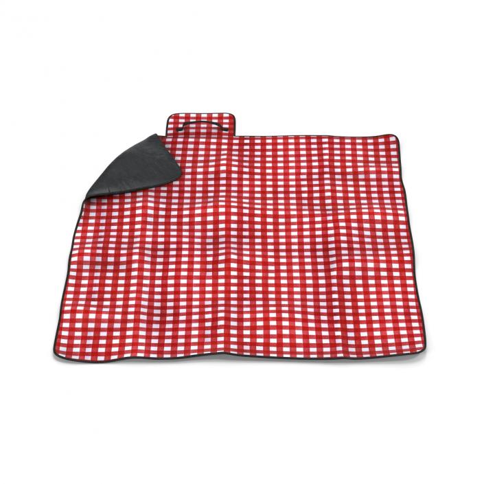 3D Picnic Blanket Red model