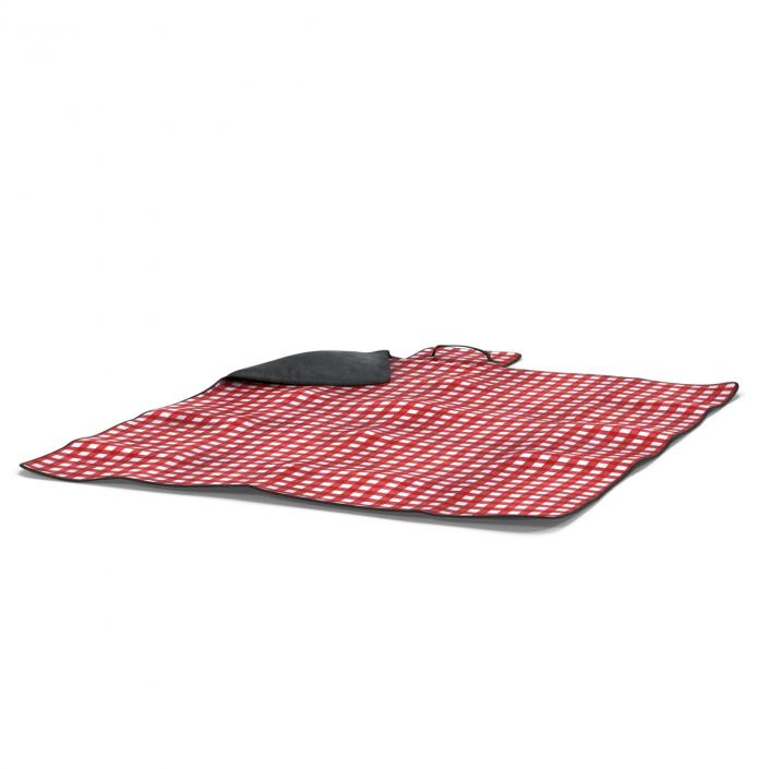 3D Picnic Blanket Red model