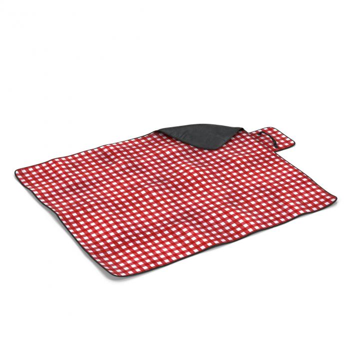 3D Picnic Blanket Red model