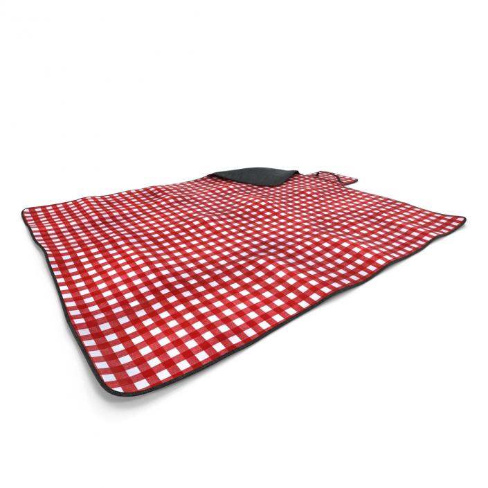 3D Picnic Blanket Red model