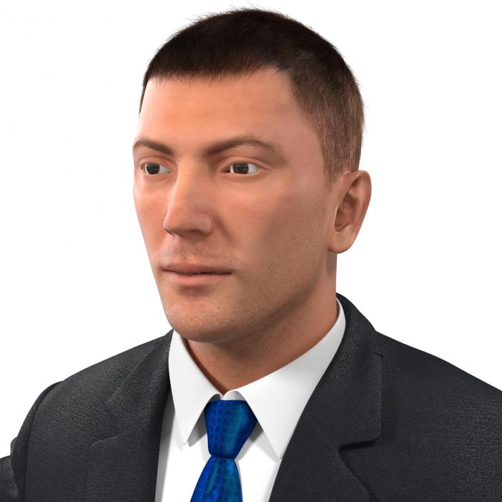 3D model Businessman Rigged with Hair 2