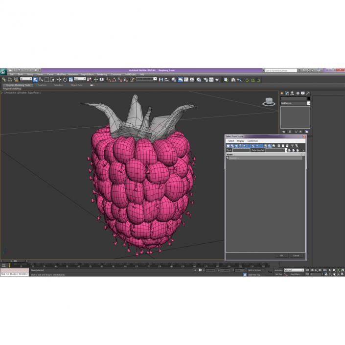 3D model Fresh Ripe Raspberry