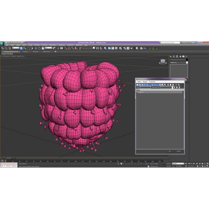 3D Red Raspberry model