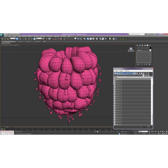 3D model Ripe Raspberry 2 with Fur