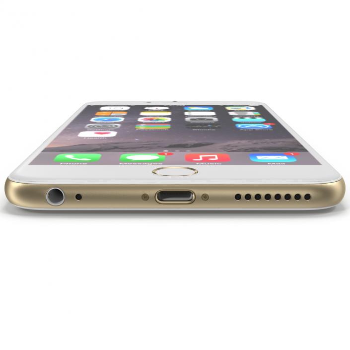 3D model iPhone 6 Plus Gold 2