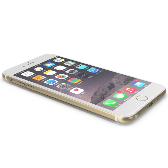 3D model iPhone 6 Plus Gold 2