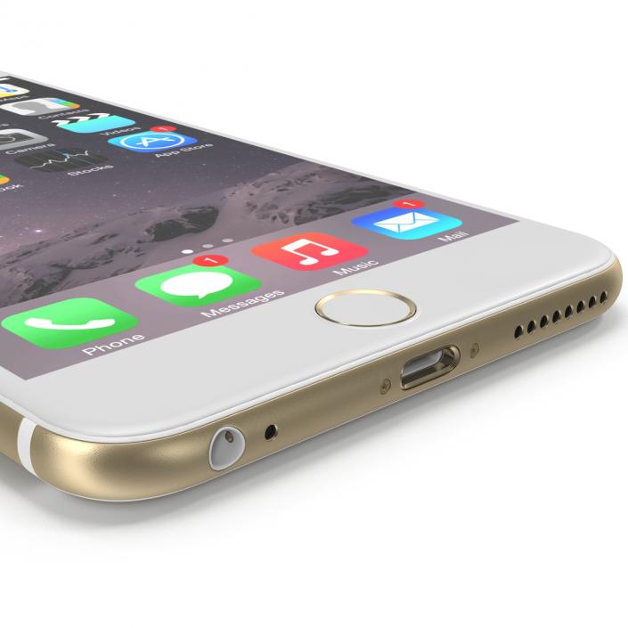 3D model iPhone 6 Plus Gold 2