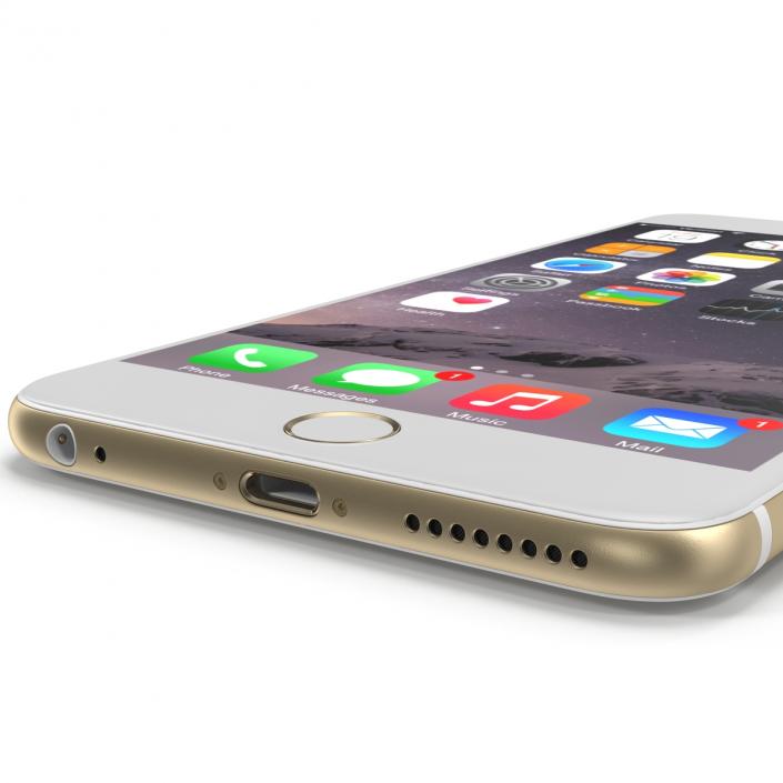 3D model iPhone 6 Plus Gold 2