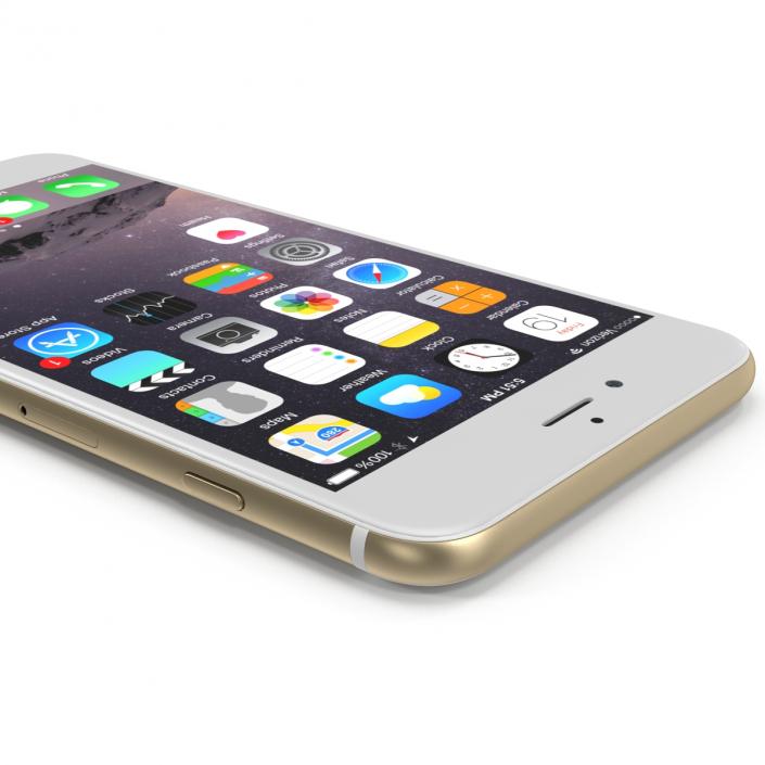 3D model iPhone 6 Plus Gold 2