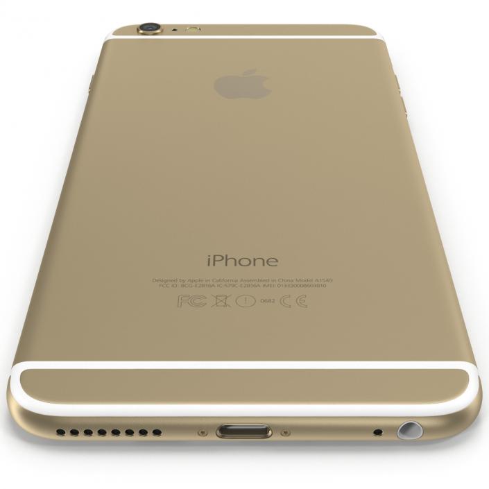 3D model iPhone 6 Plus Gold 2