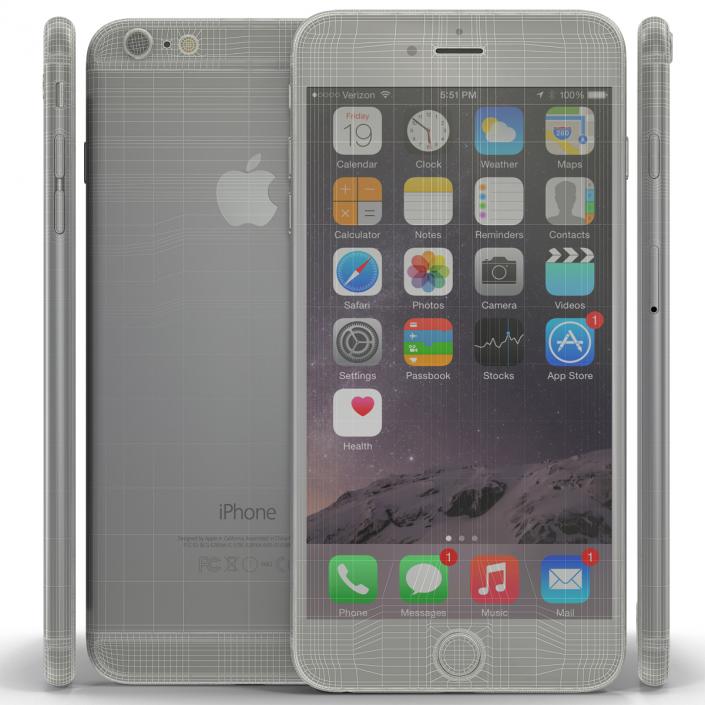 iPhone 6 Plus Silver 2 3D