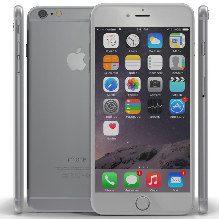 iPhone 6 Plus Silver 2 3D