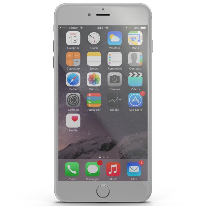 iPhone 6 Plus Silver 2 3D