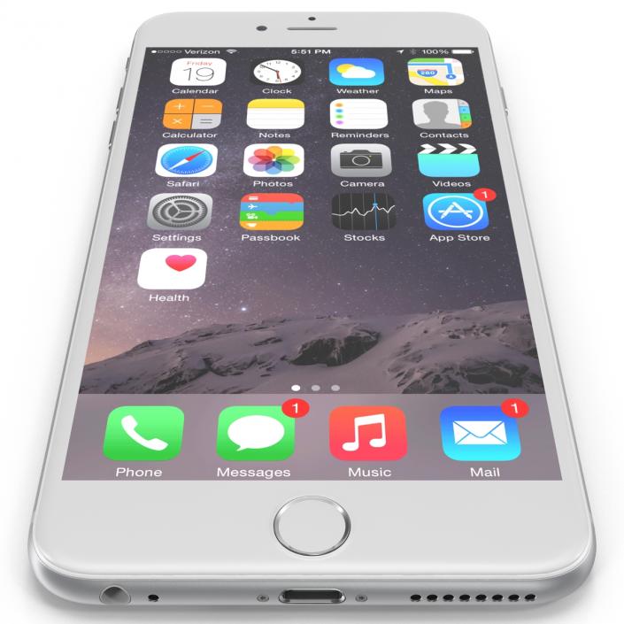 iPhone 6 Plus Silver 2 3D