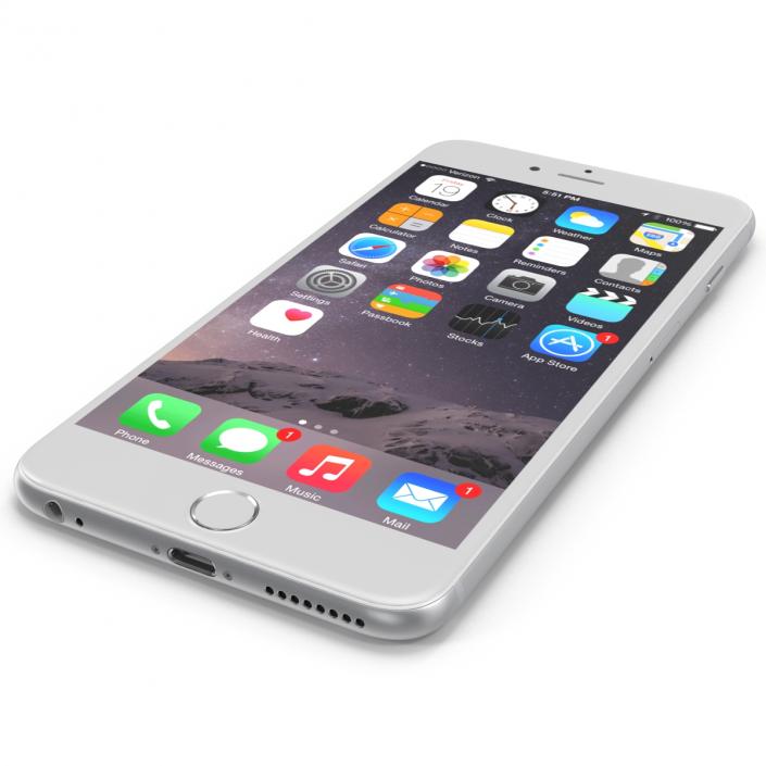 iPhone 6 Plus Silver 2 3D