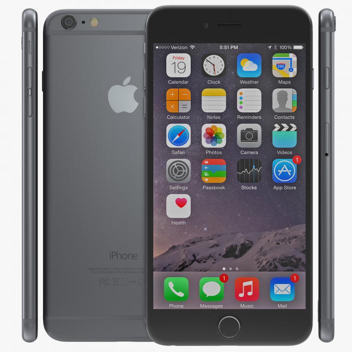 3D iPhone 6 Plus Space Gray 2