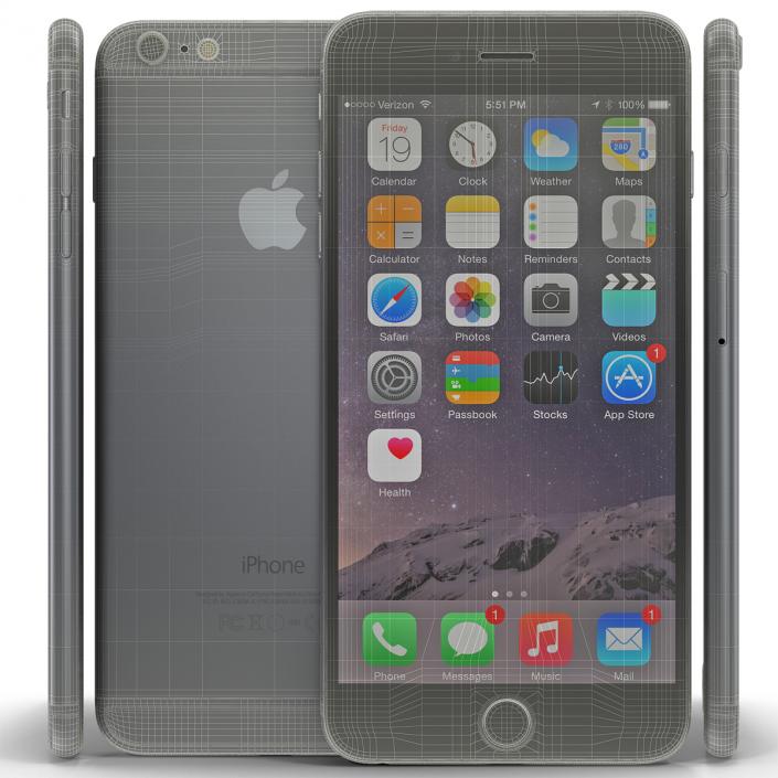 3D iPhone 6 Plus Space Gray 2