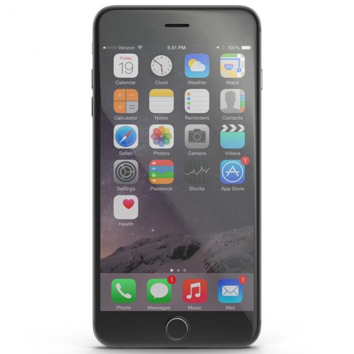 3D iPhone 6 Plus Space Gray 2