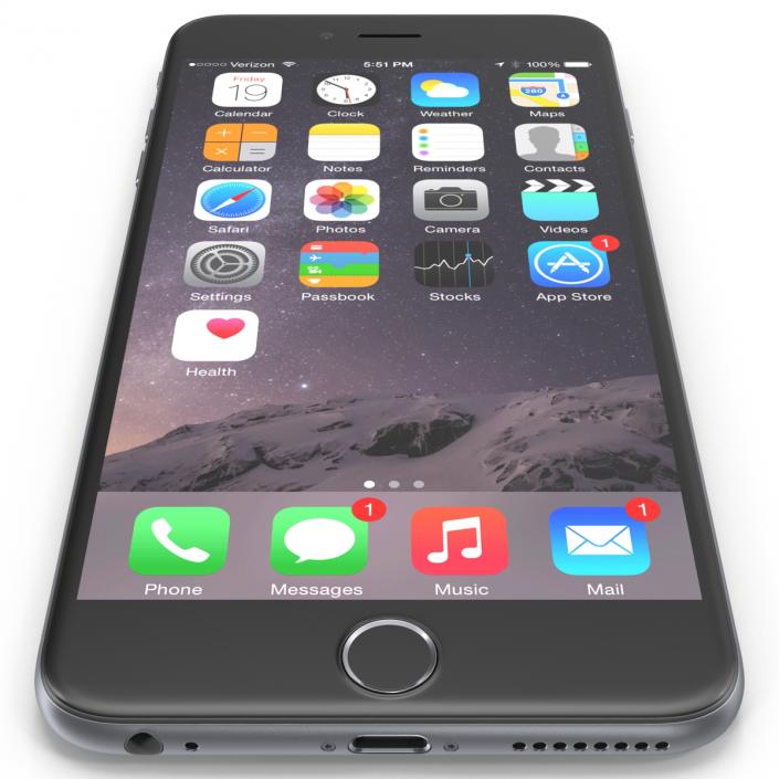 3D iPhone 6 Plus Space Gray 2