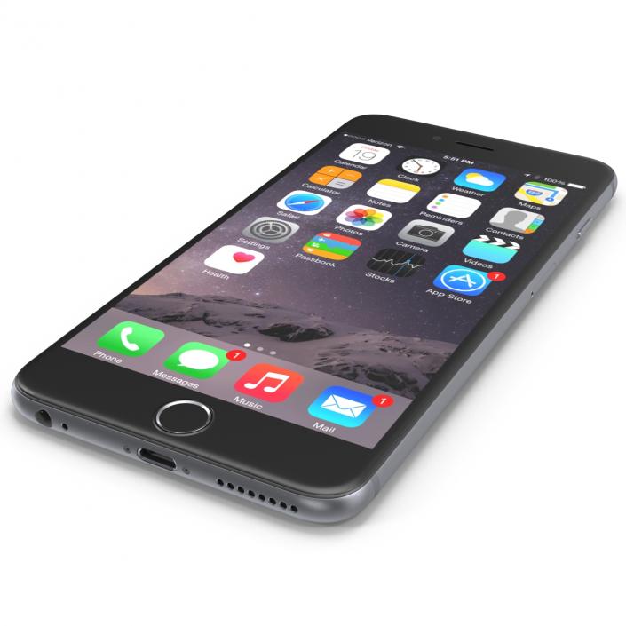 3D iPhone 6 Plus Space Gray 2