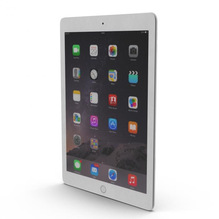 iPad Air 2 3G Silver 2 3D