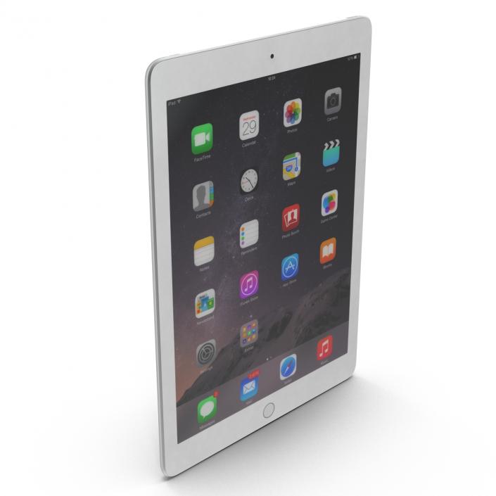 iPad Air 2 3G Silver 2 3D