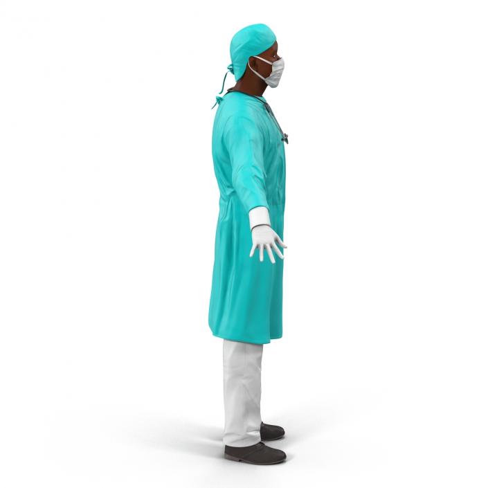 Male African American Surgeon 3D model