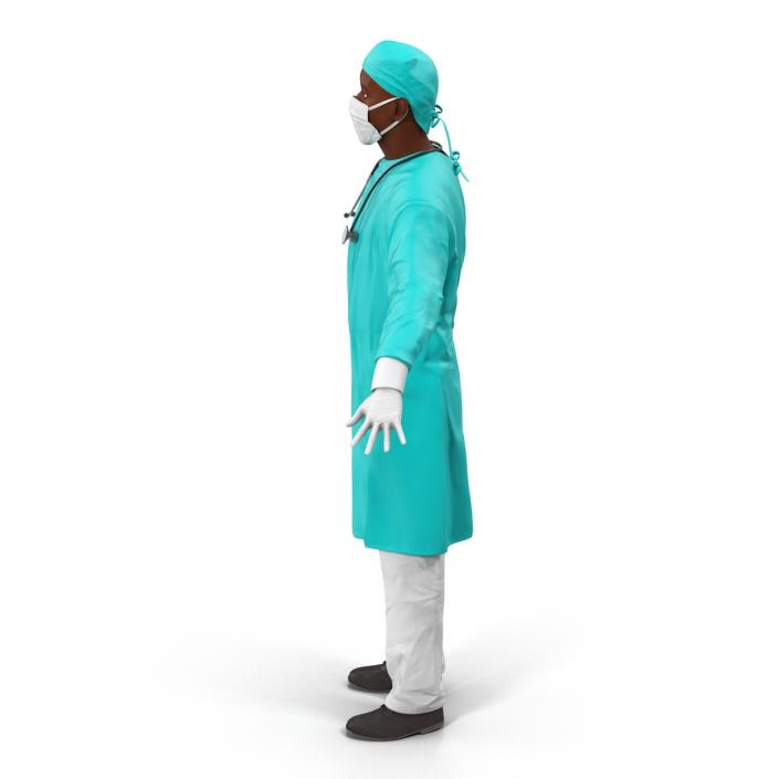 Male African American Surgeon 3D model