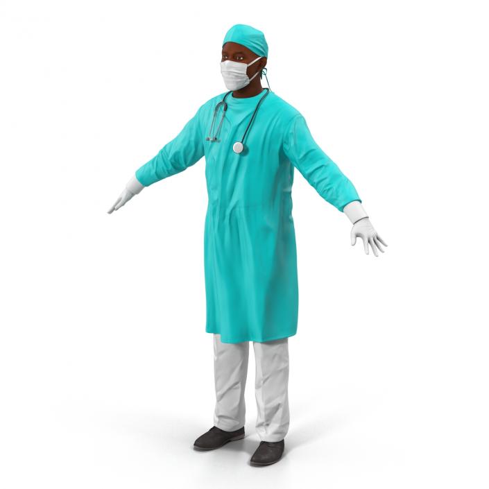 Male African American Surgeon 3D model