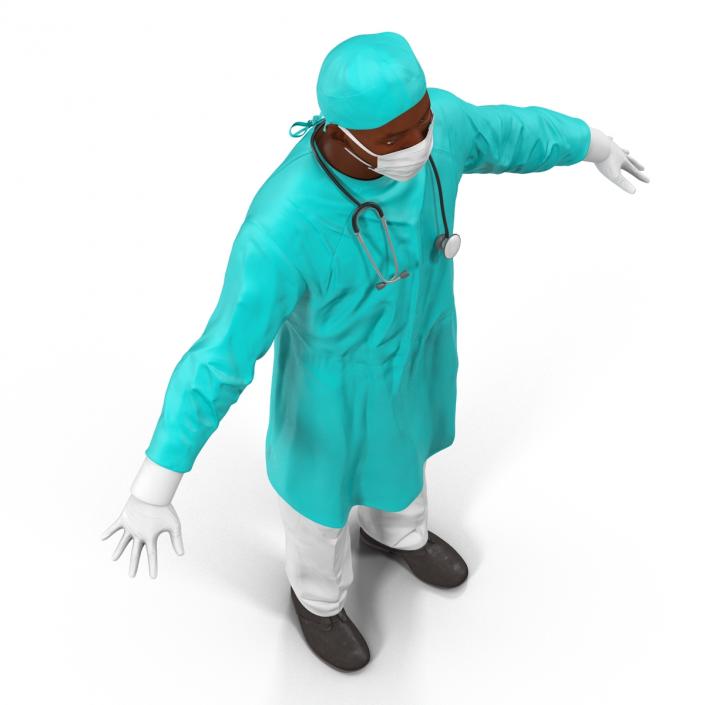 Male African American Surgeon 3D model